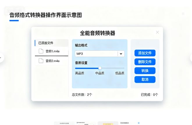 m4a转mp3需求大！免费音频格式转换器操作步骤来了